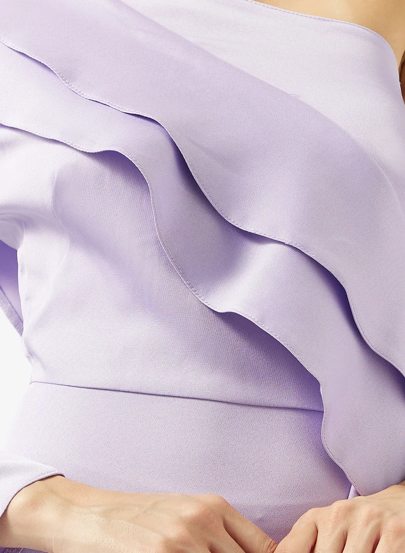 Namshi x  One Shoulder Dress With Ruffle for Women | Best Price UAE